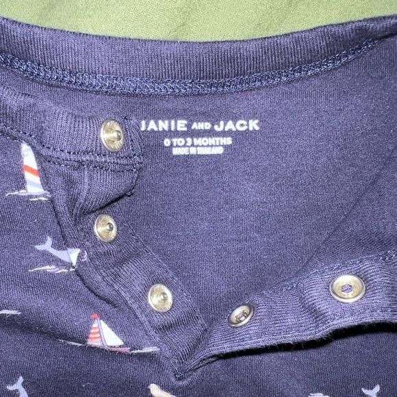 ‼️NWOT: Janie & Jack Blue Nautical Onesie Jumper - 0-3 M 100% Cotton - Picture 3 of 4